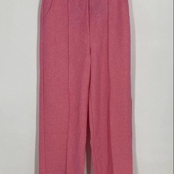 Nasty Gal Pink High-Rise Straight Leg Trousers - Picture 6 of 7
